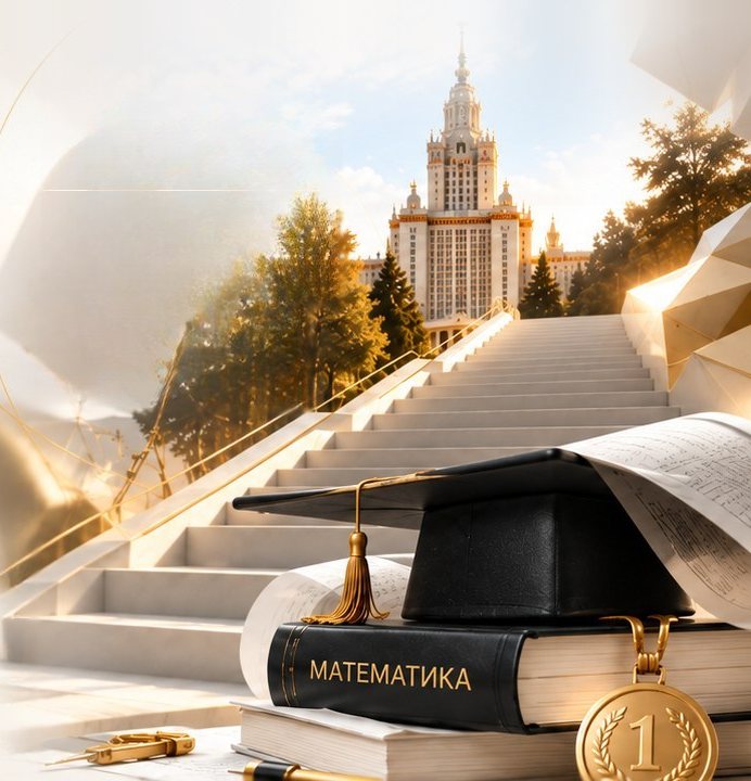 Лестница к главному зданию МГУ, книга «Математика» и золотая медаль