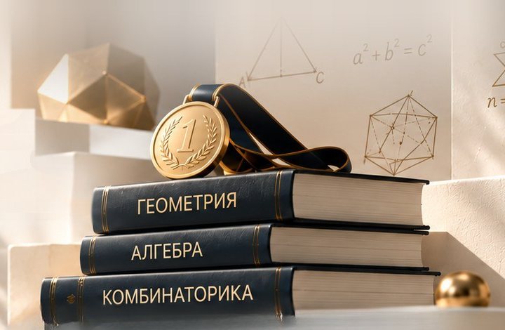 Золотая медаль на книгах «Геометрия», «Алгебра», «Комбинаторика»
